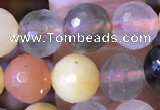 CMQ437 15.5 inches 8mm faceted round mixed rutilated quartz beads