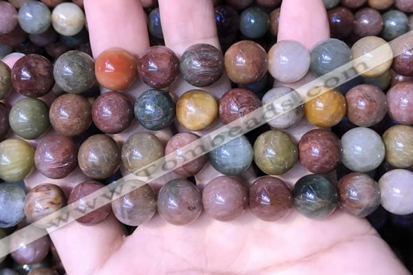 CMQ444 15.5 inches 12mm round mixed rutilated quartz beads