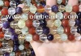 CMQ553 15.5 inches 10mm faceted round colorfull quartz beads