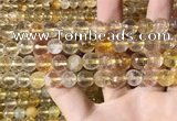 CMQ562 15.5 inches 10mm faceted round citrine gemstone beads