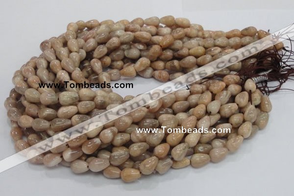 CMS09 15.5 inches 8*12mm teardrop moonstone gemstone beads wholesale