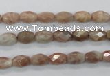 CMS100 15.5 inches 6*9mm faceted rice moonstone gemstone beads