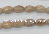 CMS101 15.5 inches 8*12mm faceted rice moonstone gemstone beads