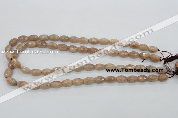 CMS101 15.5 inches 8*12mm faceted rice moonstone gemstone beads