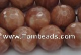 CMS1016 15.5 inches 14mm faceted round AA grade moonstone beads