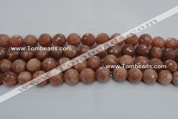 CMS1016 15.5 inches 14mm faceted round AA grade moonstone beads