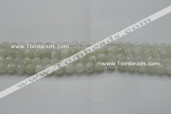 CMS1042 15.5 inches 8mm faceted round A grade white moonstone beads