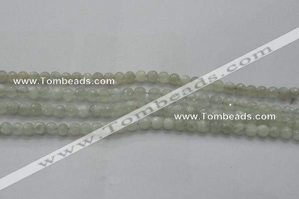 CMS1055 15.5 inches 6mm faceted round grey moonstone beads wholesale