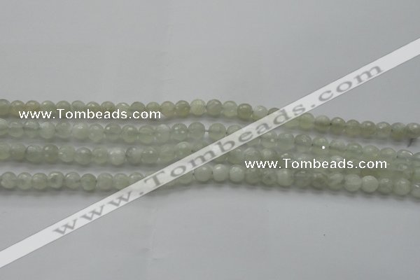 CMS1055 15.5 inches 6mm faceted round grey moonstone beads wholesale