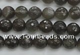 CMS1075 15.5 inches 6mm faceted round grey moonstone beads wholesale