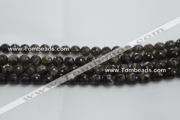 CMS1077 15.5 inches 10mm faceted round grey moonstone beads wholesale