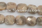 CMS109 15.5 inches 15*15mm faceted square moonstone gemstone beads