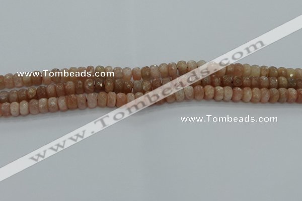 CMS1091 15.5 inches 5*8mm faceted rondelle moonstone beads