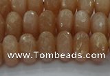 CMS1093 15.5 inches 7*12mm faceted rondelle moonstone beads