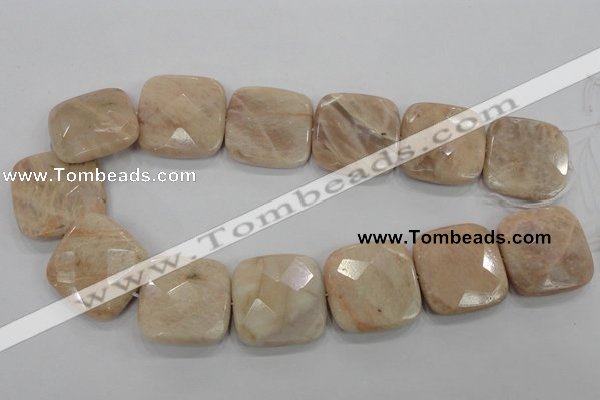 CMS112 15.5 inches 30*30mm faceted square moonstone gemstone beads