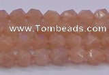 CMS1131 15.5 inches 6mm faceted nuggets peach moonstone beads