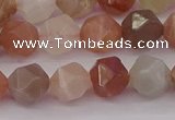 CMS1138 15.5 inches 10mm faceted nuggets rainbow moonstone beads