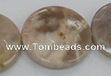 CMS115 15.5 inches 35mm faceted coin moonstone gemstone beads