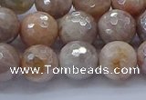 CMS1303 15.5 inches 10mm faceted round AB-color moonstone beads