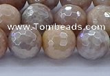 CMS1304 15.5 inches 12mm faceted round AB-color moonstone beads