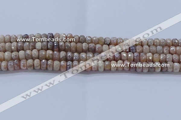 CMS1321 15.5 inches 4*6mm faceted rondelle AB-color moonstone beads