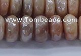 CMS1324 15.5 inches 7*12mm faceted rondelle AB-color moonstone beads