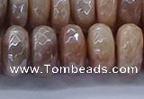 CMS1325 15.5 inches 7*14mm faceted rondelle AB-color moonstone beads