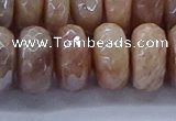 CMS1326 15.5 inches 8*16mm faceted rondelle AB-color moonstone beads