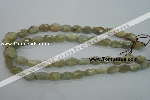 CMS133 15.5 inches 10*16mm faceted nugget moonstone gemstone beads