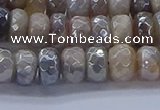 CMS1332 15.5 inches 5*8mm faceted rondelle AB-color grey moonstone beads