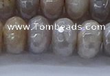 CMS1336 15.5 inches 8*16mm faceted rondelle AB-color grey moonstone beads