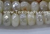 CMS1343 15.5 inches 6*10mm faceted rondelle AB-color white moonstone beads