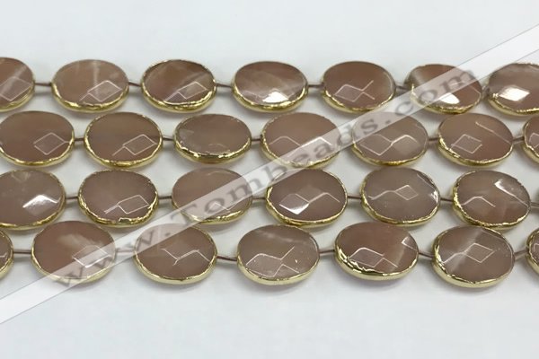 CMS1346 7.5 inches 15*20mm faceted oval moonstone beads