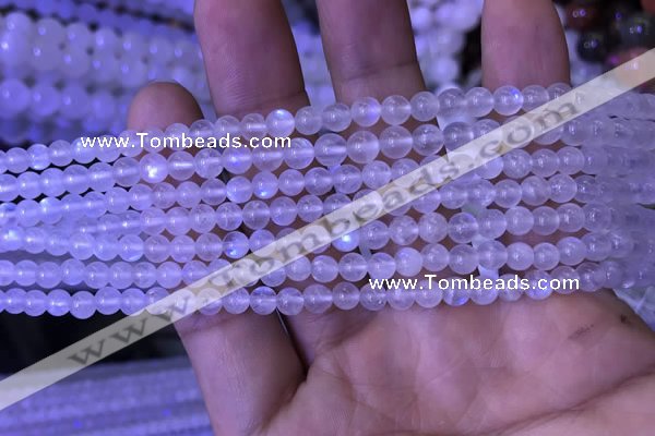 CMS1408 15.5 inches 4mm round white moonstone beads wholesale