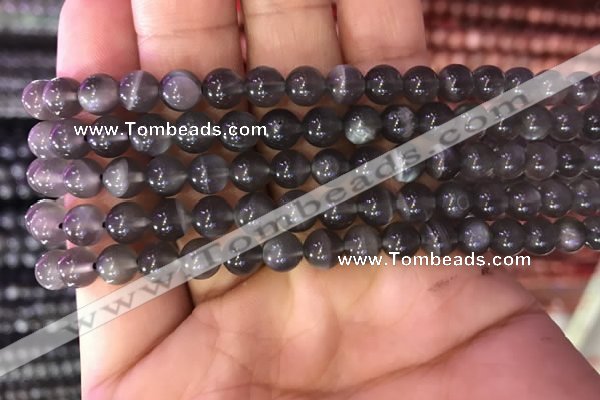 CMS1428 15.5 inches 6mm round black moonstone gemstone beads