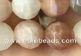 CMS1472 15.5 inches 10mm faceted round moonstone beads wholesale