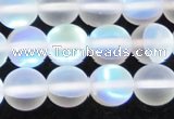 CMS1508 15.5 inches 10mm round matte synthetic moonstone beads