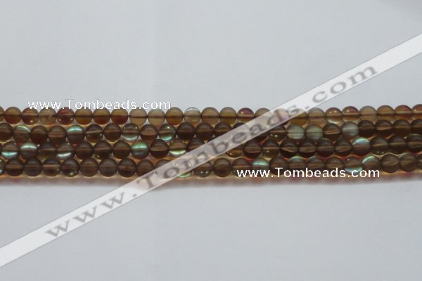 CMS1526 15.5 inches 6mm round matte synthetic moonstone beads