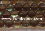 CMS1527 15.5 inches 8mm round matte synthetic moonstone beads