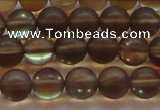 CMS1528 15.5 inches 10mm round matte synthetic moonstone beads