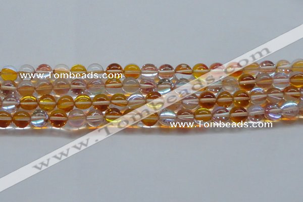 CMS1534 15.5 inches 12mm round synthetic moonstone beads wholesale