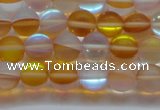 CMS1536 15.5 inches 6mm round matte synthetic moonstone beads