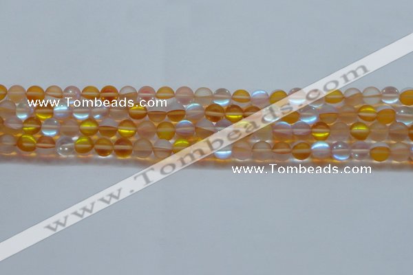 CMS1536 15.5 inches 6mm round matte synthetic moonstone beads