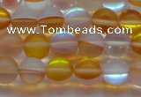 CMS1537 15.5 inches 8mm round matte synthetic moonstone beads