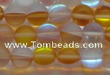 CMS1538 15.5 inches 10mm round matte synthetic moonstone beads