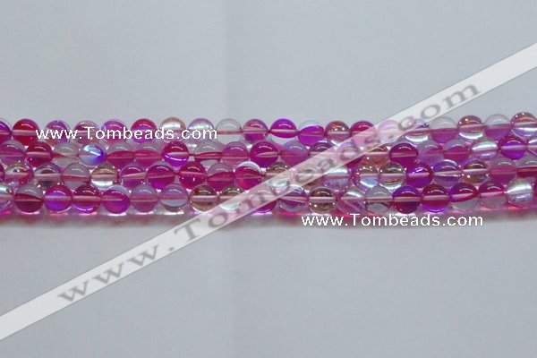 CMS1542 15.5 inches 8mm round synthetic moonstone beads wholesale