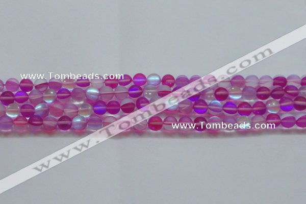 CMS1546 15.5 inches 6mm round matte synthetic moonstone beads