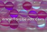 CMS1547 15.5 inches 8mm round matte synthetic moonstone beads