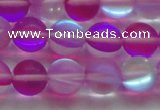 CMS1549 15.5 inches 12mm round matte synthetic moonstone beads