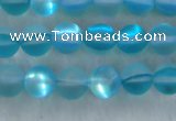 CMS1556 15.5 inches 6mm round matte synthetic moonstone beads